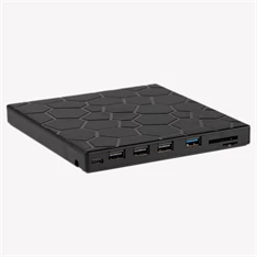 IRIS ROCK EXTERNAL külső Blu-Ray író, 8in1, USB 3.0, Read/write:CD/VCD/DVD/BD, tálcás, DVD-RW, fekete