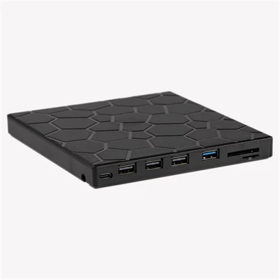IRIS ROCK EXTERNAL külső Blu-Ray író, 8in1, USB 3.0, Read/write:CD/VCD/DVD/BD, tálcás, DVD-RW, fekete