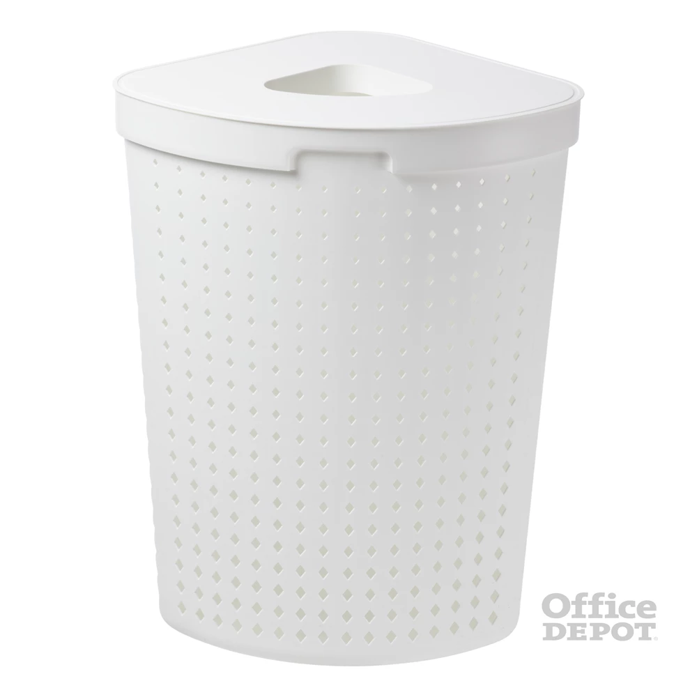 IRIS Seoul Corner sarok szennyeskosár tetővel 62 literes, fehér 60300800