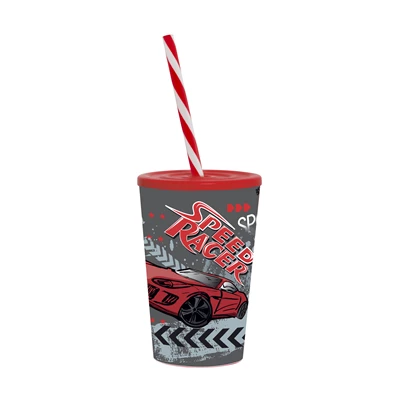 IRIS Speed Racer pohár szívószállal 340ml 161914-010P IRIS Speed Racer pohár szívószállal 340ml 161914-010P