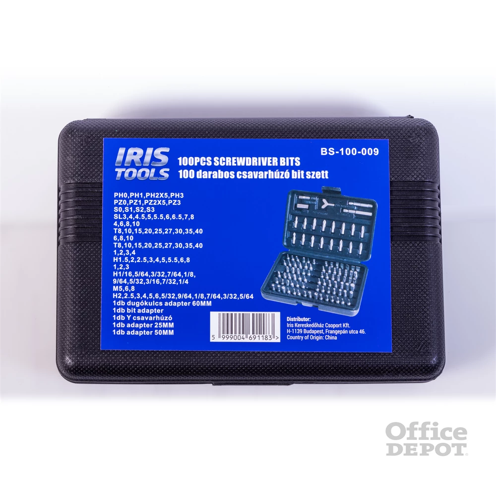 IRIS TOOLS BS-100-009 100 darabos csavarhúzó bit szett