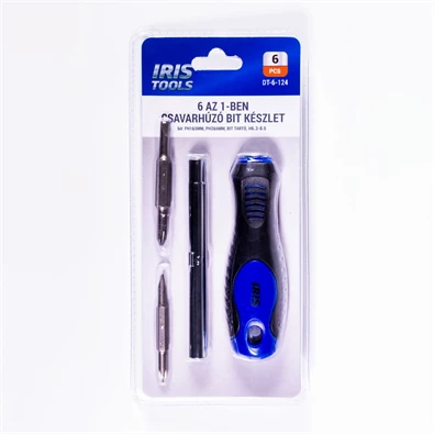 IRIS TOOLS DT-6-124 6 az 1-ben csavarhúzó bit készlet IRIS TOOLS DT-6-124 6 az 1-ben csavarhúzó bit készlet