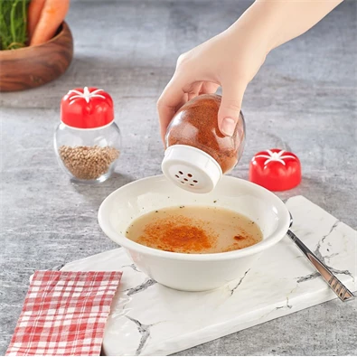 IRIS Tomato üveg fűszertartó 210ml piros színű HN-1208 IRIS Tomato üveg fűszertartó 210ml piros színű HN-1208