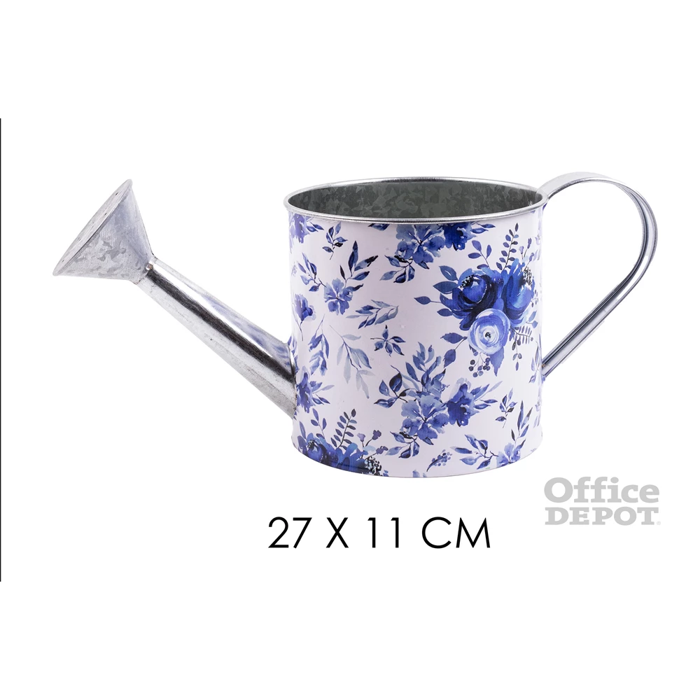 IRIS bádog öntözőkanna kék virág 27x11cm