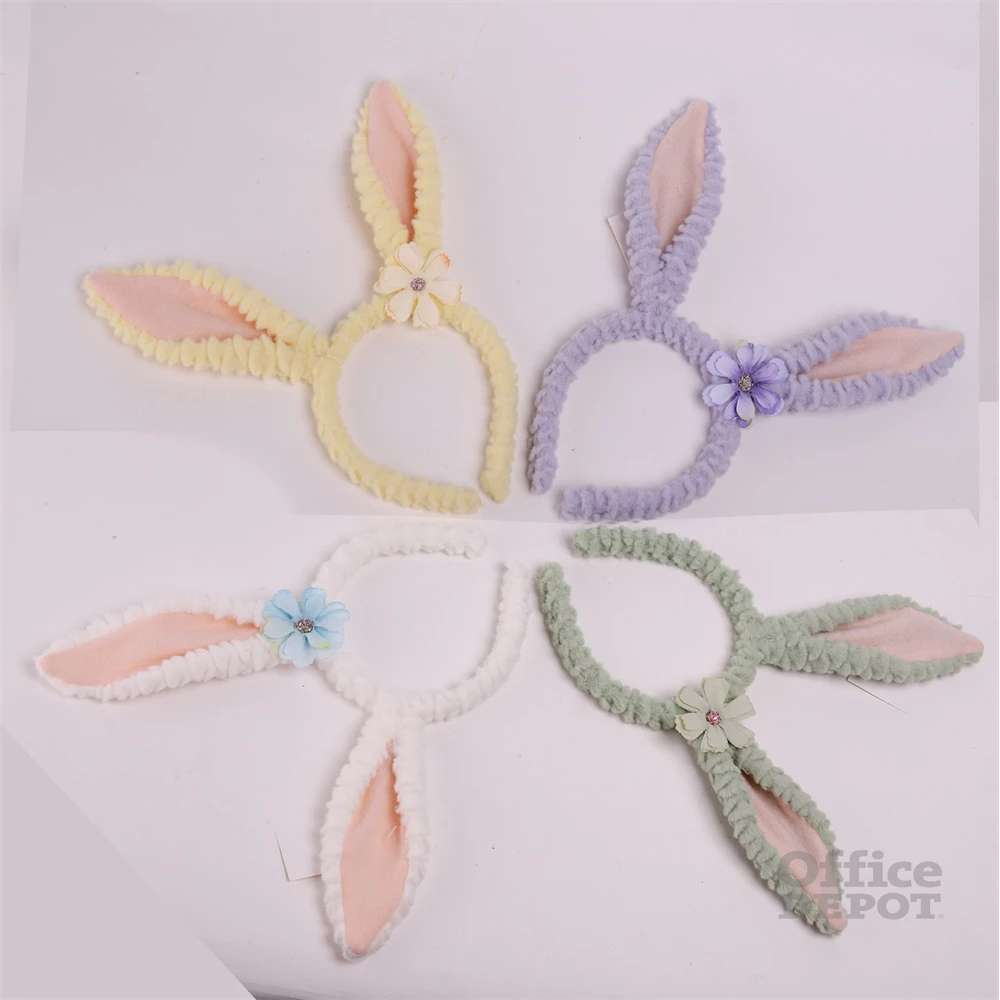 IRIS dekor hajpánt nyuszifül 4 féle szín 24cm