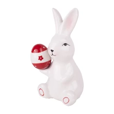 IRIS dekor porcelán nyúl fehér piros tojással IRIS dekor porcelán nyúl fehér piros tojással