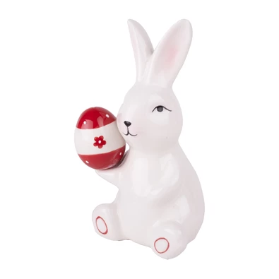 IRIS dekor porcelán nyúl fehér piros tojással IRIS dekor porcelán nyúl fehér piros tojással
