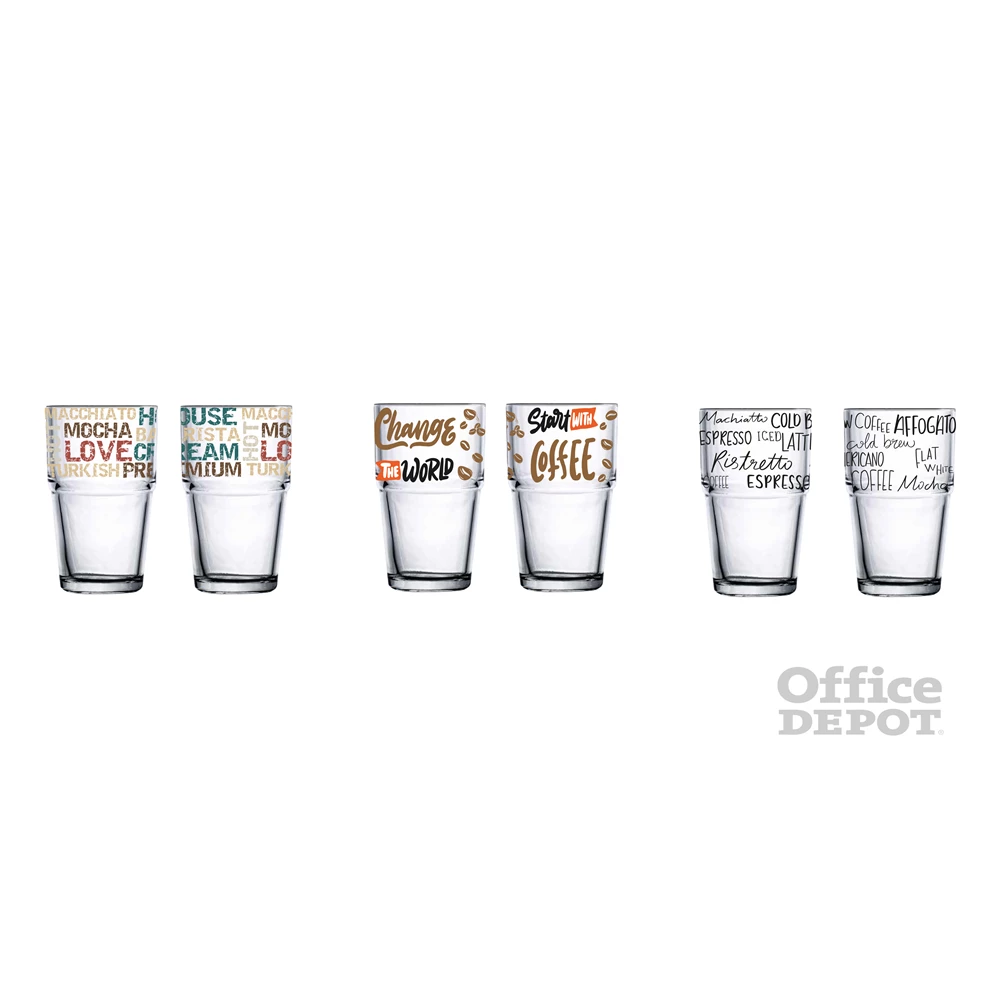 IRIS mintás üveg pohár 345ml, Mocha, Espresso vagy Coffee minta 131605-002