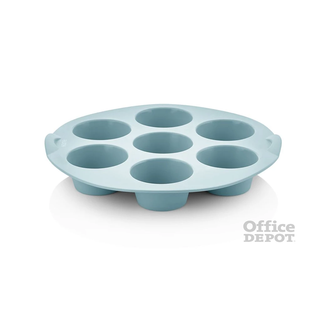 IRIS szilikon kerek muffin sütőforma 7 darabhoz, szürke, fekete vagy piros színű SL-3206
