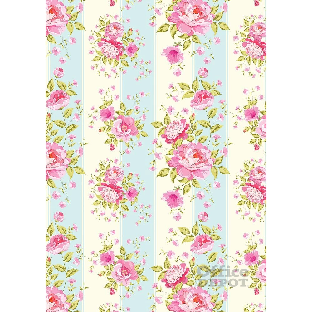 IRIS tekercses csomagoló papír, virág, különböző mintákkal, 200x70cm, 60g/m2