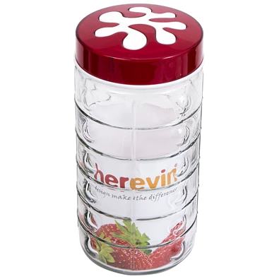 IRIS üveg fűszertartó négyzetes mintával 1.700ml, piros, lila vagy zöld színű 135930-000 IRIS üveg fűszertartó négyzetes mintával 1.700ml, piros, lila vagy zöld színű 135930-000