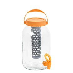 IRIS üveg italadagoló gyümölcstartóval 3.000ml, narancs, bíbor vagy zöld színű 137700-760 IRIS üveg italadagoló gyümölcstartóval 3.000ml, narancs, bíbor vagy zöld színű 137700-760