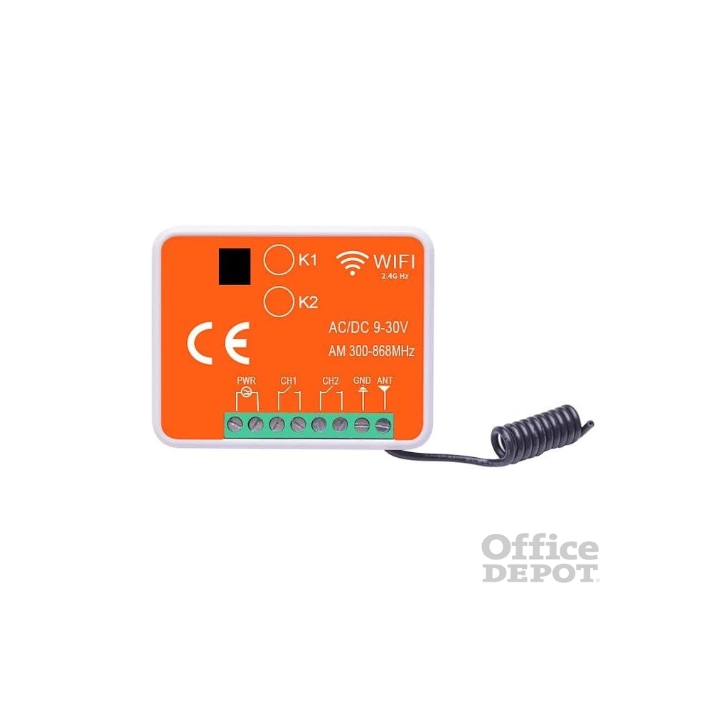 IR RxUni-WIFI, univerzális, 2 csatornás,TUYA wifi vevőegység, 300-868 MHz