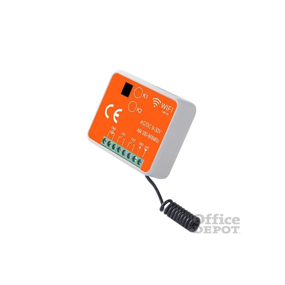 IR RxUni-WIFI, univerzális, 2 csatornás,TUYA wifi vevőegység, 300-868 MHz