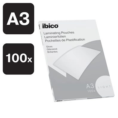 Ibico A3 75 micron, 100 db/csomag light fényes lamináló fólia
