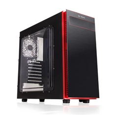 In Win 703 ATX fekete/piros ablakos használt számítógépház (Használt - B)