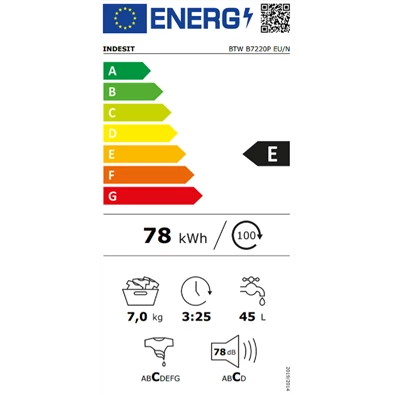 Indesit BTW B7220P EU/N 7 kg felültöltős mosógép Indesit BTW B7220P EU/N 7 kg felültöltős mosógép