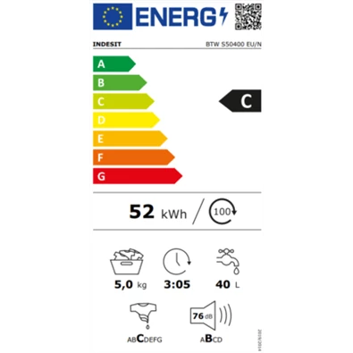 Indesit BTW S50400 EU N 5 kg felültöltős mosógép Indesit BTW S50400 EU N 5 kg felültöltős mosógép