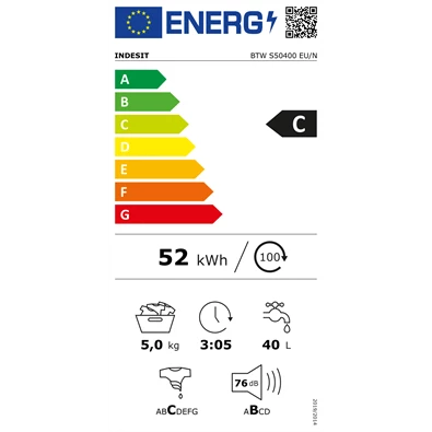 Indesit BTW S50400 EU N 5 kg felültöltős mosógép Indesit BTW S50400 EU N 5 kg felültöltős mosógép