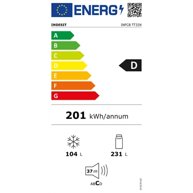 Indesit INFC8 TT33X inox alulfagyasztós hűtőszekrény Indesit INFC8 TT33X inox alulfagyasztós hűtőszekrény