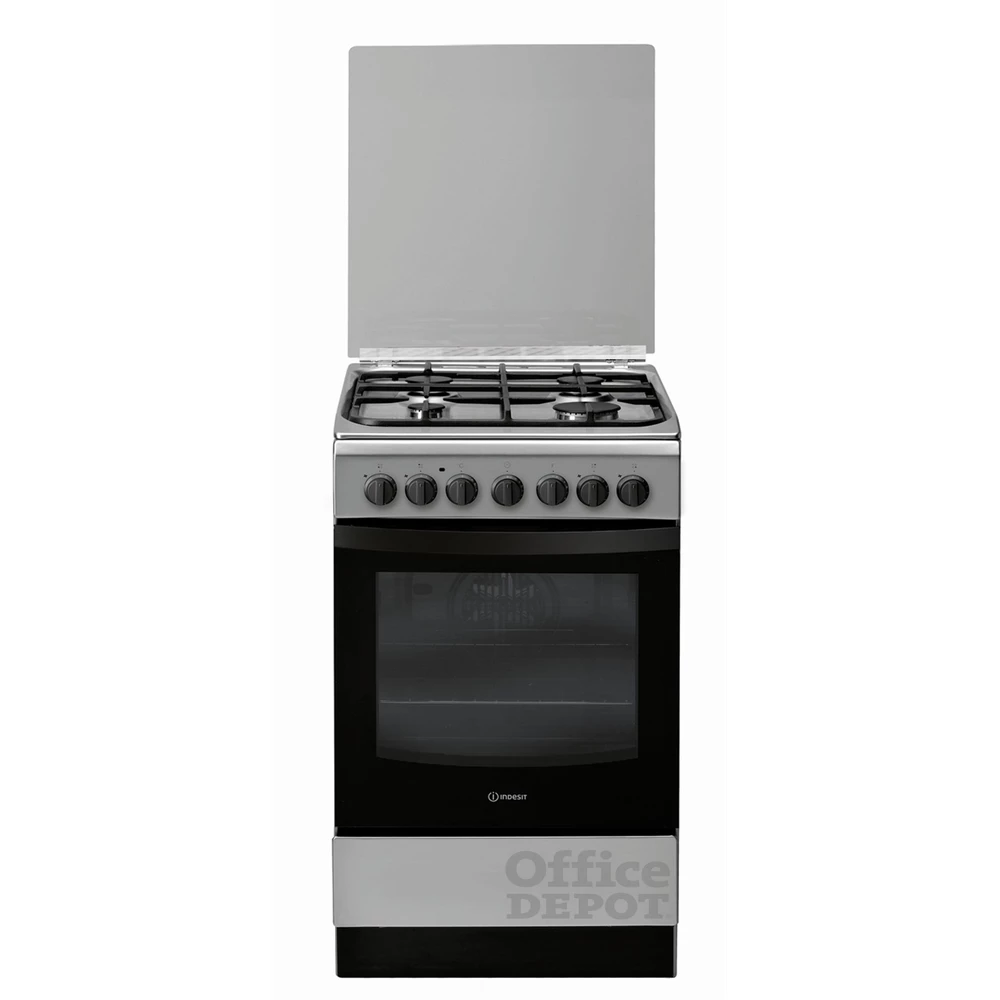 Indesit IS5G5PHX/E inox, szabadonálló, gáz, kombinált, főzőzóna: 4, sütő:60L, grill, tűzhely