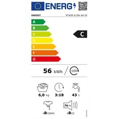Indesit MTWSE 61294 WK EE keskeny 6 kg elöltőltős mosógép Indesit MTWSE 61294 WK EE keskeny 6 kg elöltőltős mosógép