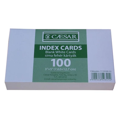 Caesar sima 100db/csomag indexkártya Caesar sima 100db/csomag indexkártya