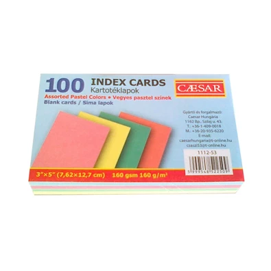 Caesar sima 100db/csomag pasztell indexkártya Caesar sima 100db/csomag pasztell indexkártya