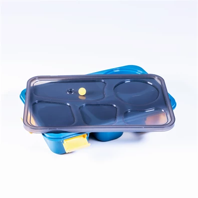 Iris KT-004-BL 5 rekeszes kék műanyag ételhordó doboz Iris KT-004-BL 5 rekeszes kék műanyag ételhordó doboz