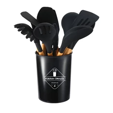 Iris KT-007-BK 12 db-os fekete konyhai eszköz készlet Iris KT-007-BK 12 db-os fekete konyhai eszköz készlet