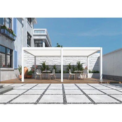 Iris MP-106WH bioklimatikus, elektromos mozgatású, LED világítású, fehér 6x4 m pergola Iris MP-106WH bioklimatikus, elektromos mozgatású, LED világítású, fehér 6x4 m pergola