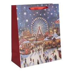 Iris karácsonyi vásár papírtasak matt 26*32 cm