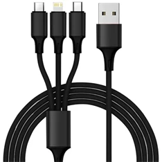 Izoxis 3in1 USB Type-C/microUSB/Lightning gyorstöltő kábel Izoxis 3in1 USB Type-C/microUSB/Lightning gyorstöltő kábel