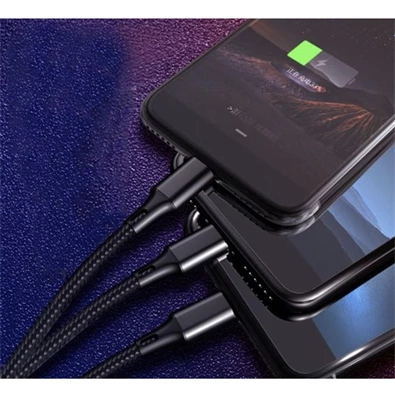 Izoxis 3in1 USB Type-C/microUSB/Lightning gyorstöltő kábel Izoxis 3in1 USB Type-C/microUSB/Lightning gyorstöltő kábel