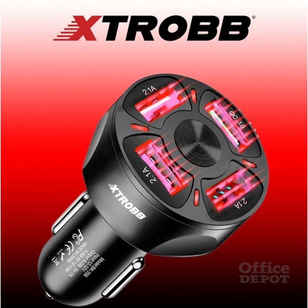 Izoxis USB autós töltő + Izoxis USB - USB Type-C/microUSB/Lightning kábel