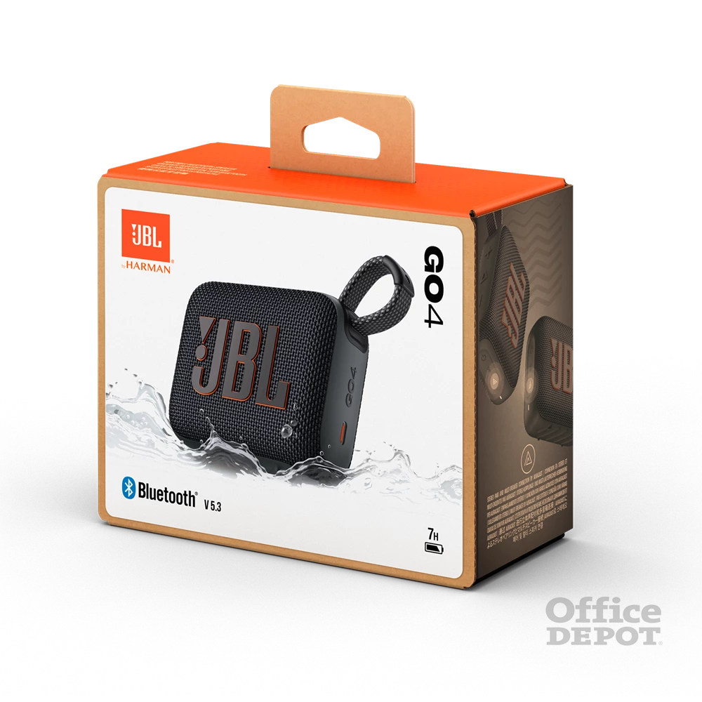 JBL Go 4 BLK fekete hordozható Bluetooth hangszóró