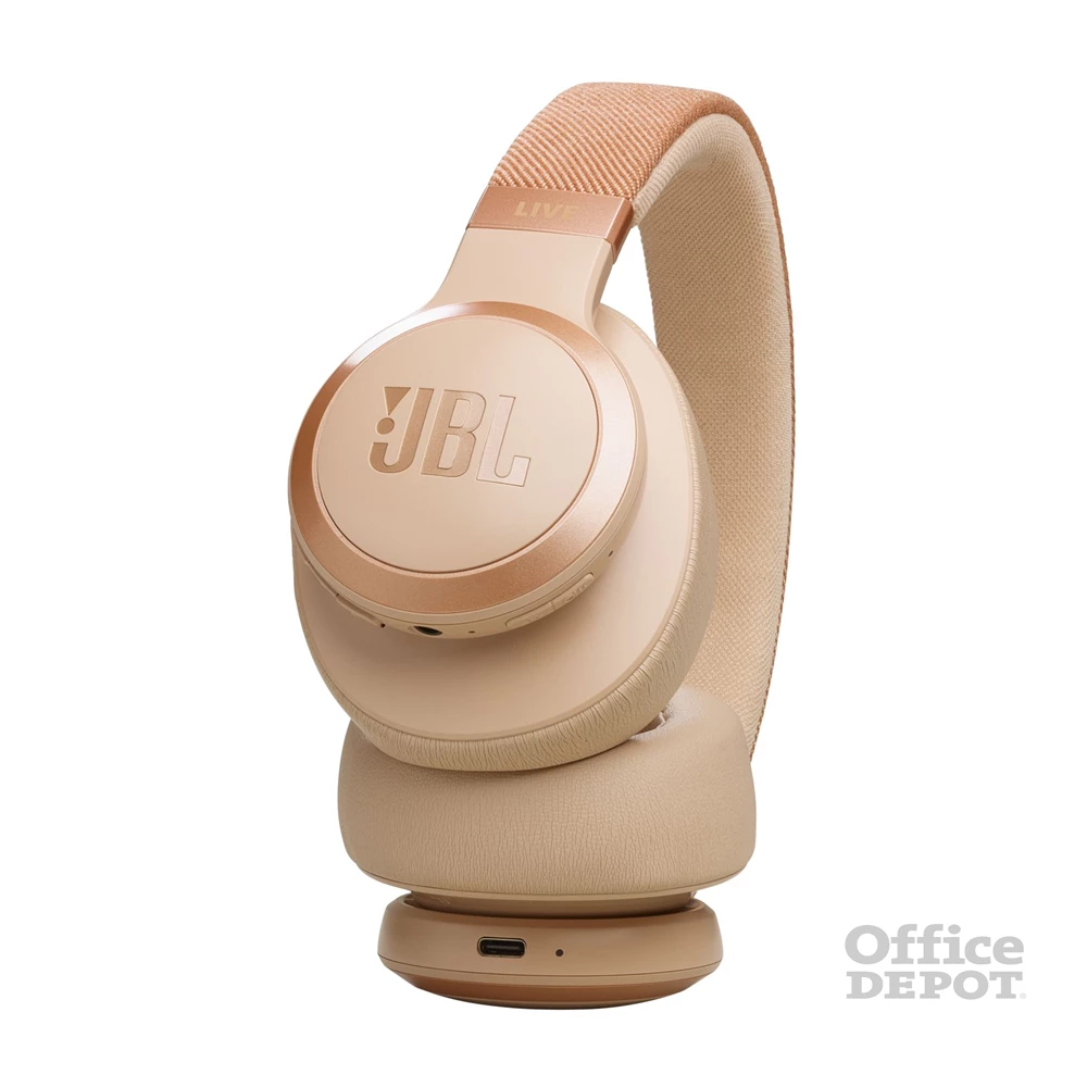 JBL Live 770 NC Bluetooth homok zajszűrős fejhallgató
