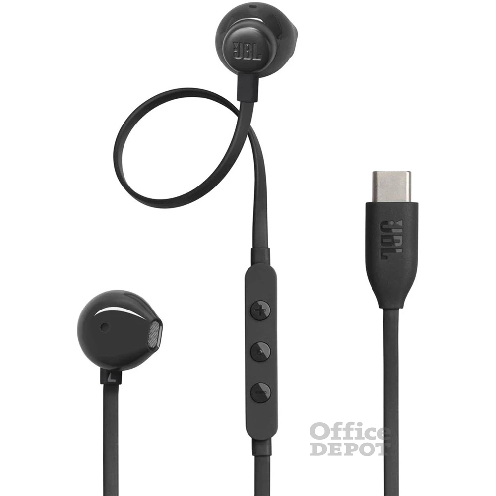 JBL T 305 C BLK vezetékes USB C mikrofonos fekete fülhallgató