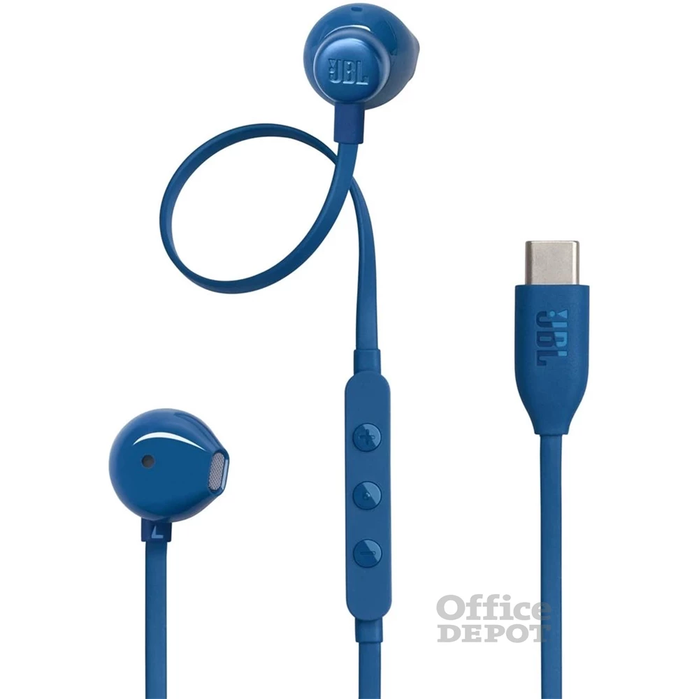 JBL T 305 C BLU vezetékes USB C mikrofonos kék fülhallgató