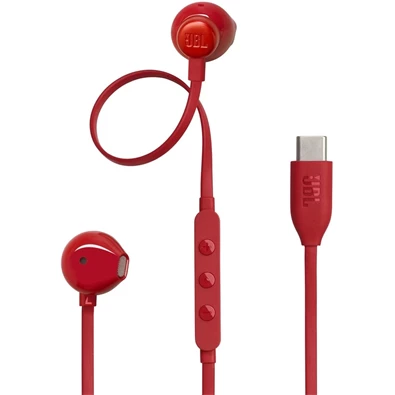 JBL T 305 C RED vezetékes USB C mikrofonos piros fülhallgató JBL T 305 C RED vezetékes USB C mikrofonos piros fülhallgató