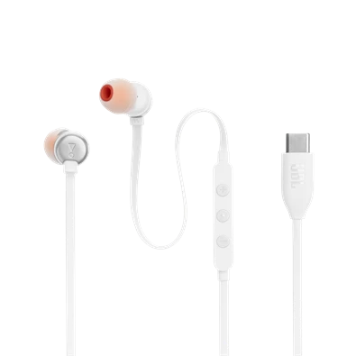 JBL T 310 C WHT vezetékes USB C mikrofonos fehér fülhallgató JBL T 310 C WHT vezetékes USB C mikrofonos fehér fülhallgató