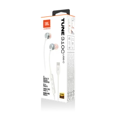 JBL T 310 C WHT vezetékes USB C mikrofonos fehér fülhallgató JBL T 310 C WHT vezetékes USB C mikrofonos fehér fülhallgató