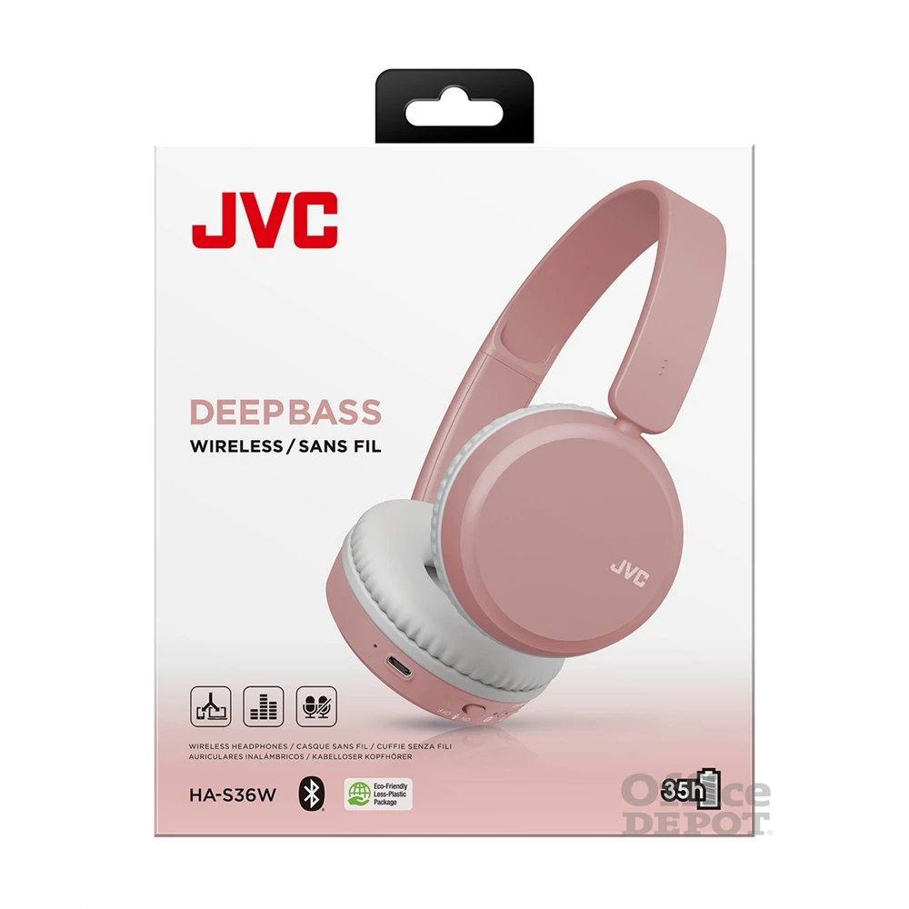 JVC HA-S36W-P-U púder rózsaszín Bluetooth fejhallgató