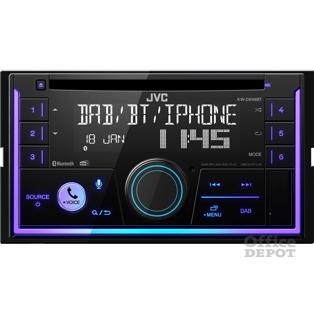 JVC KW-DB95BT 2DIN Bluetooth/USB/AUX autóhifi fejegység