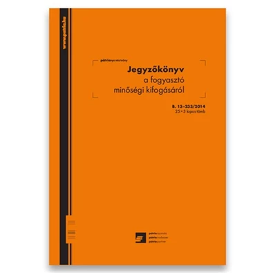 25x3lapos "Jegyzőkönyv a fogyasztó minőségi kifogásáról" nyomtatvány 25x3lapos "Jegyzőkönyv a fogyasztó minőségi kifogásáról" nyomtatvány