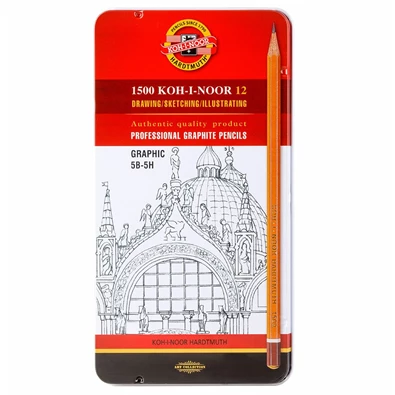 KOH-I-NOOR 1502/3 fémdobozos grafitceruza Graphic szett KOH-I-NOOR 1502/3 fémdobozos grafitceruza Graphic szett