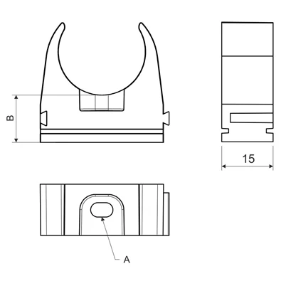 KOPOS 5320 FB 20 mm fekete védőcső bilincs KOPOS 5320 FB 20 mm fekete védőcső bilincs