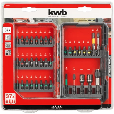 KWB 49109000 PROFI IMPACT torziós 37 db-os bit készlet KWB 49109000 PROFI IMPACT torziós 37 db-os bit készlet