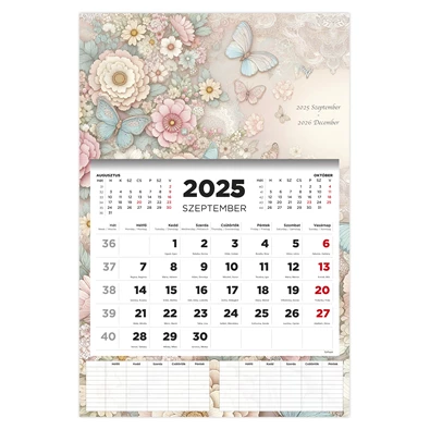 Kalendart 2025/2026 Vintage 16 havi diák falinaptár