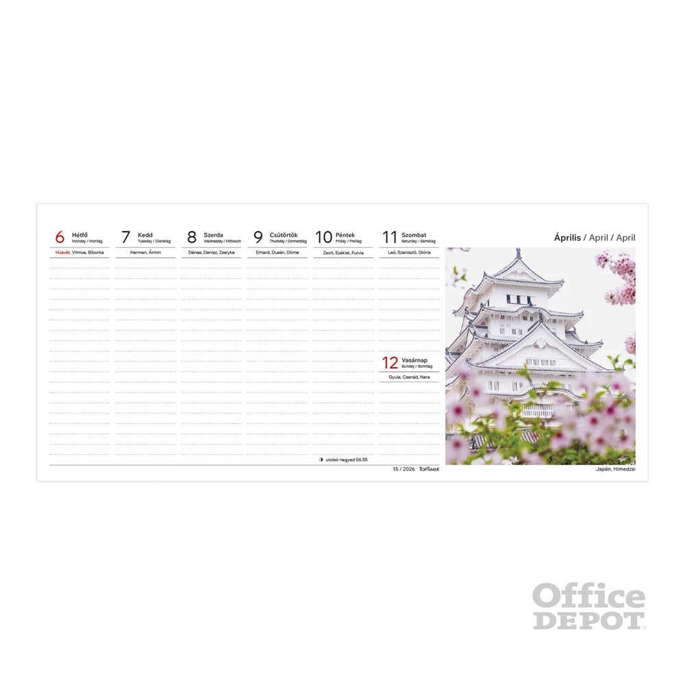 Kalendart 2026 T063 Világ körül álló papír asztali naptár